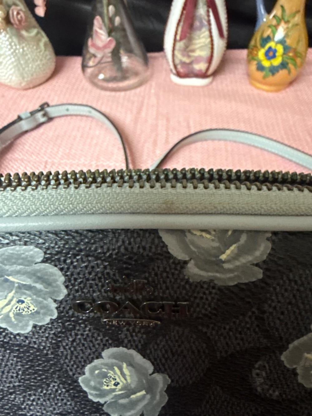 Denim Blue Coach Floral Small Crossbody Bag - Picture 10 of 13